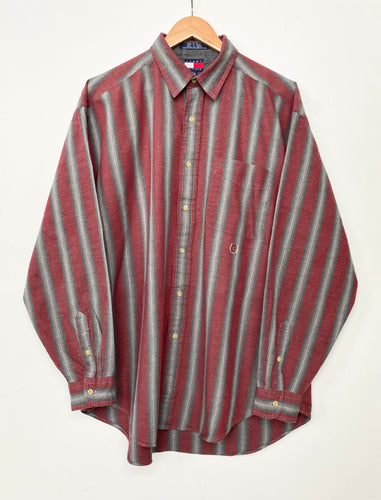 90s Tommy Hilfiger striped shirt (L)