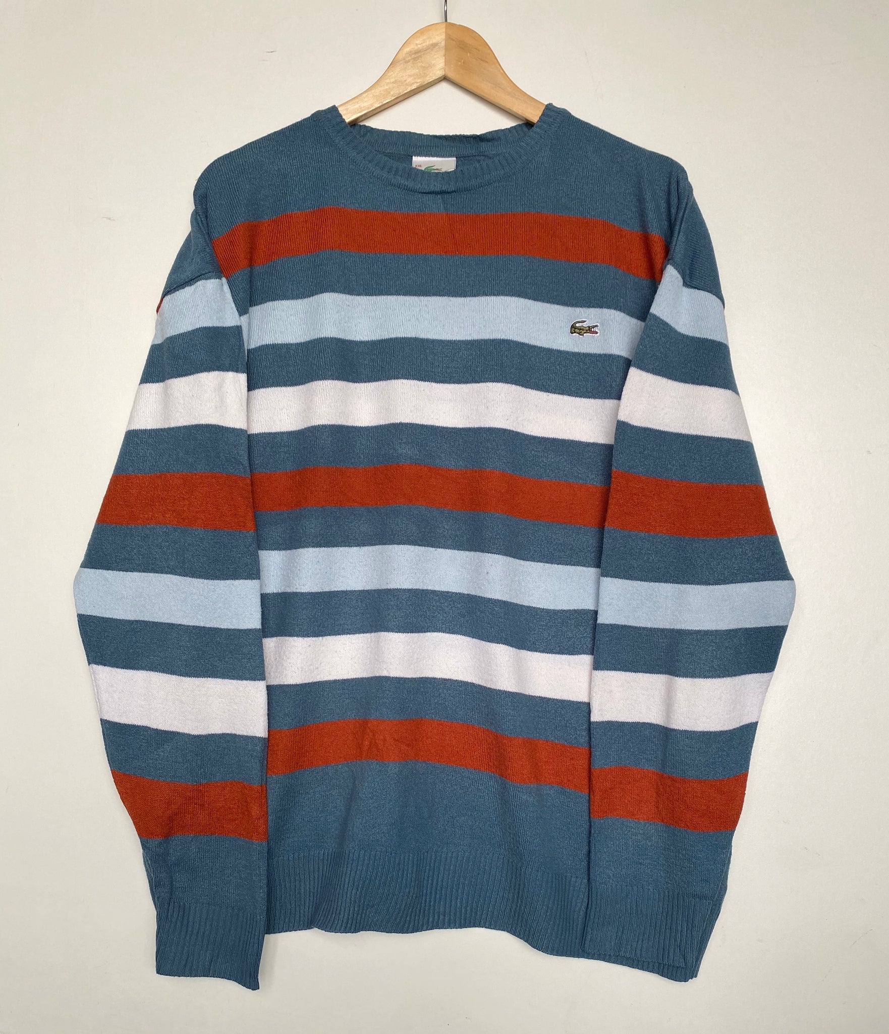 Red white and blue lacoste best sale sweater