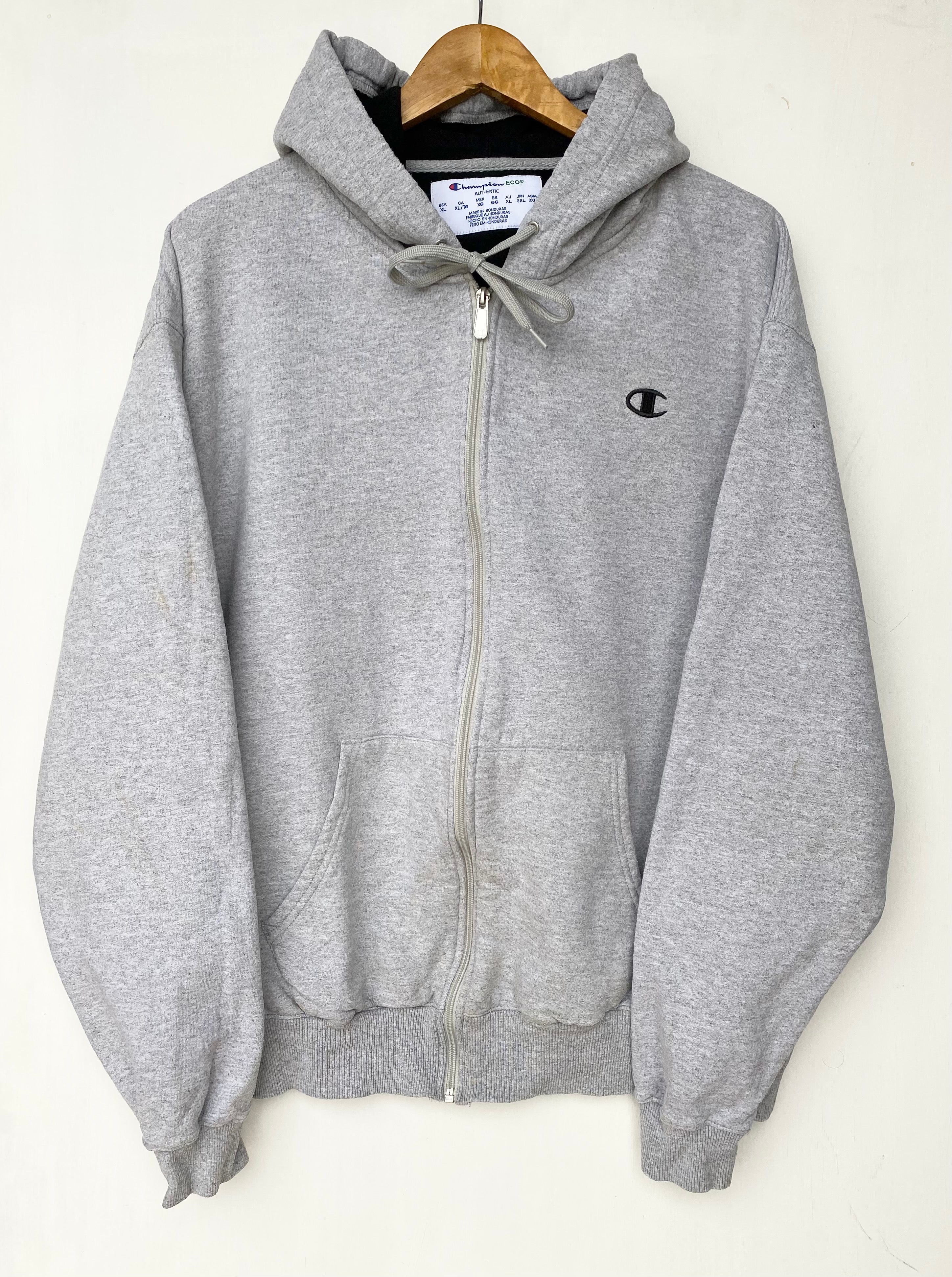 Grey champion zip up hot sale hoodie