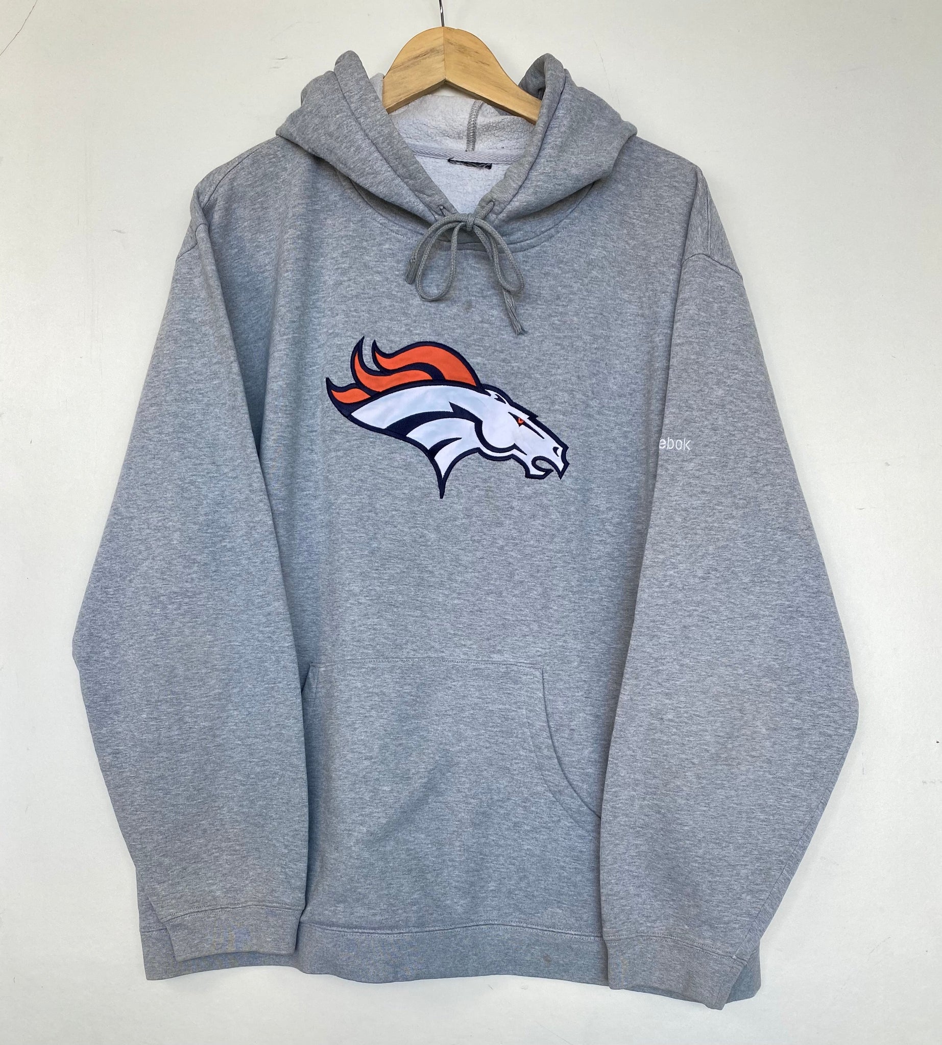 Vintage Denver Broncos Hoodie L - Grey