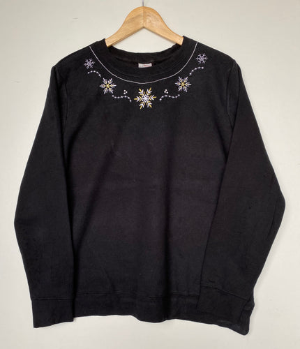 Embroidered ‘Snowflake’ sweatshirt (L)