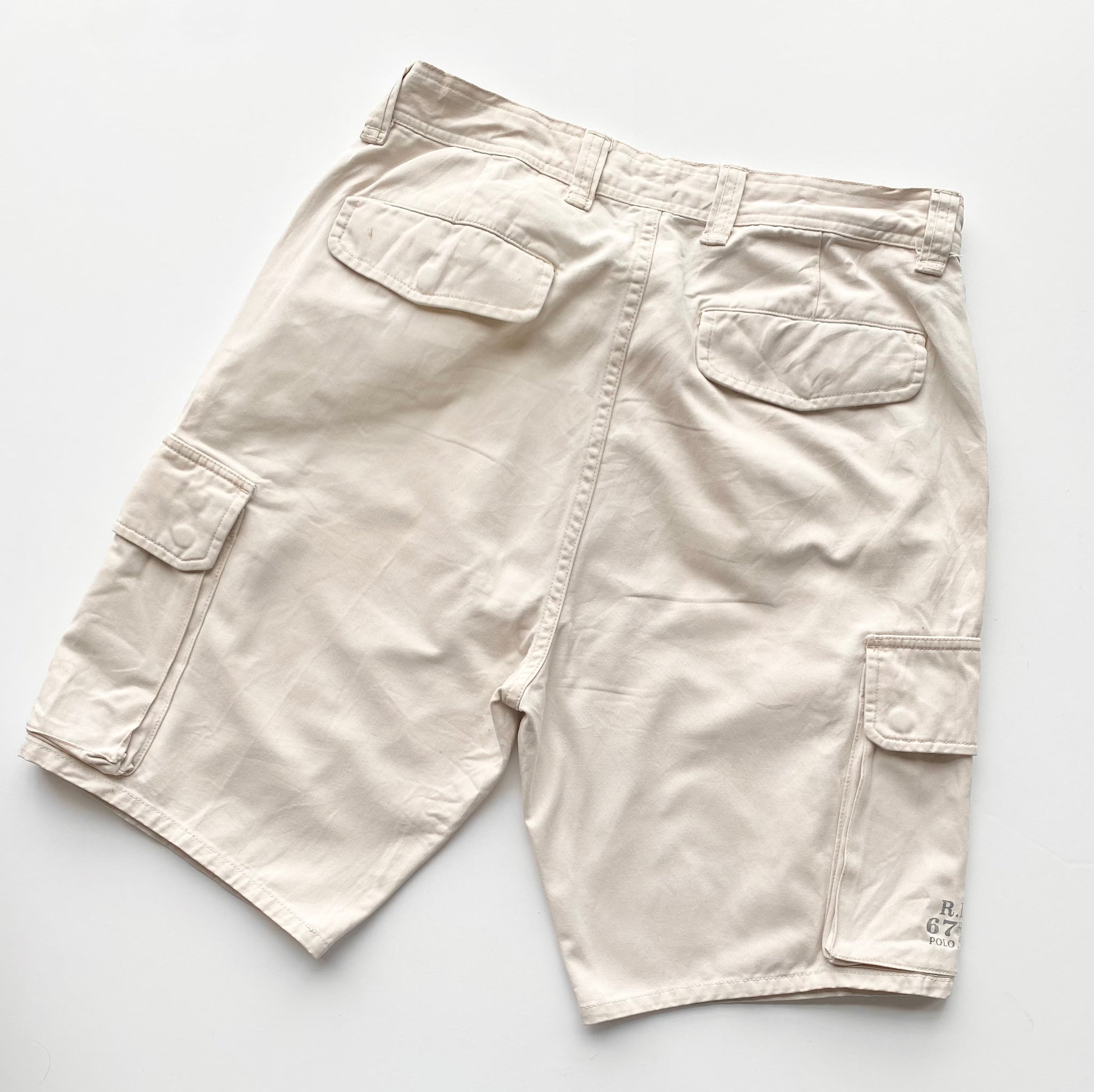 Polo by Ralph Lauren Vintage Button Fly Cargo Utility Beige Shorts